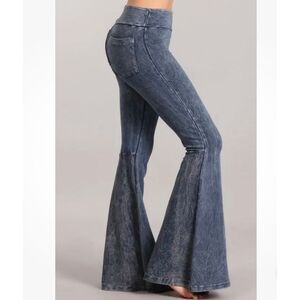 Chatoyant Mineral Wash French Terry Bell Bottom Pants